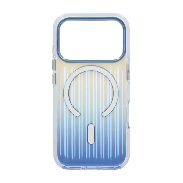 Corrugated Gradient Magnetic Case For iPhone 17 Pro Max Blue