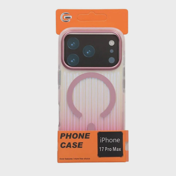 Korrugerat MagSafe-skal för iPhone 17 Pro Max - Gradient Rosa