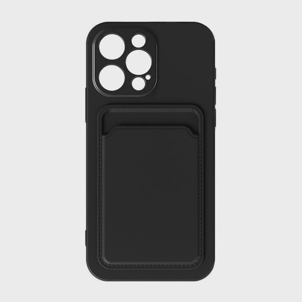 Mobilskal Silikon med Korthållare för iPhone 13 Pro - Svart