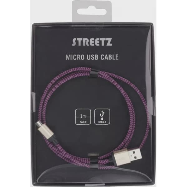 Streetz Micro USB-kabel 1m - Lila