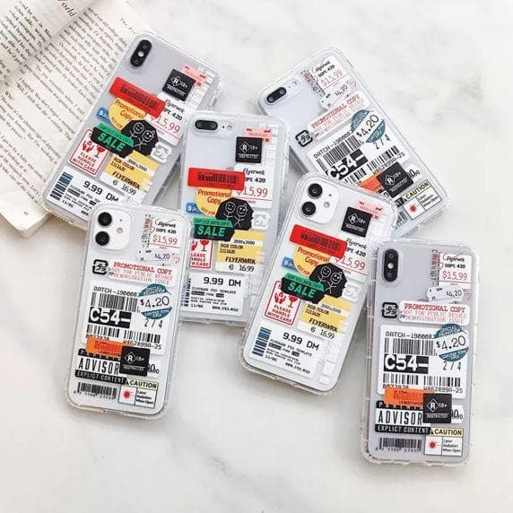 Shockproof TPU Fashion Barcode Labels Case For iPhone 11-C54- Style