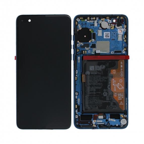 Huawei P40 Skärm/Display med Batteri Original - Blå