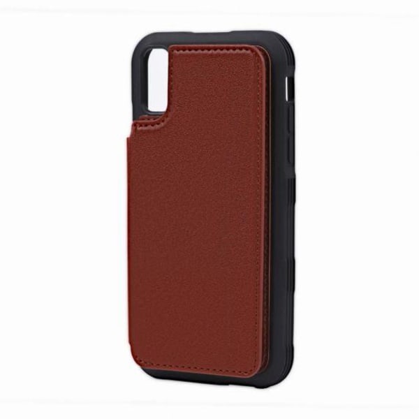 iPhone XS Max PU Leather Back Flip Wallet Case Brown