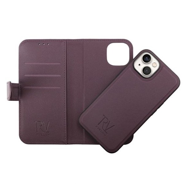 iPhone 15 Plånboksfodral Magnet Rvelon - Lila