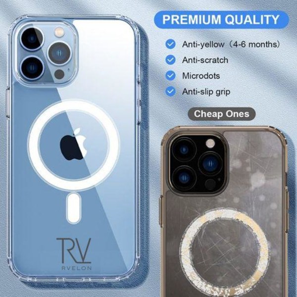 iPhone 13 Pro Skal - MagSafe Stöttåligt Rvelon Transparent