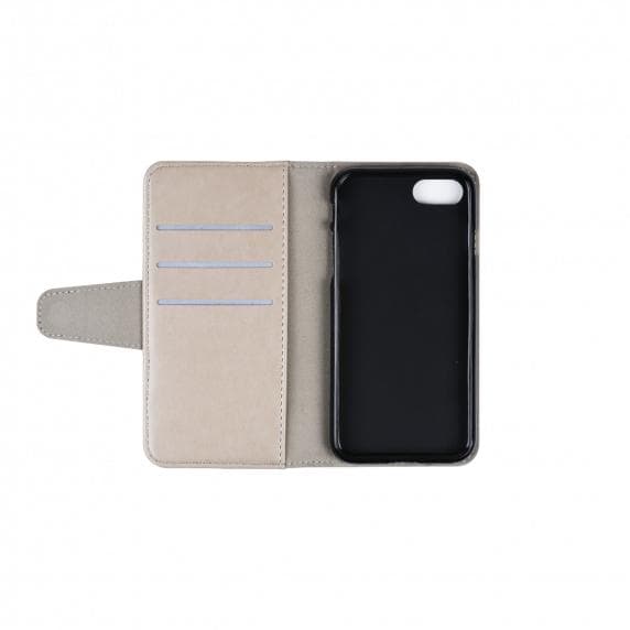 Flip Stand PU Leather Kickstand Card Case Grey For iPhone 7/8