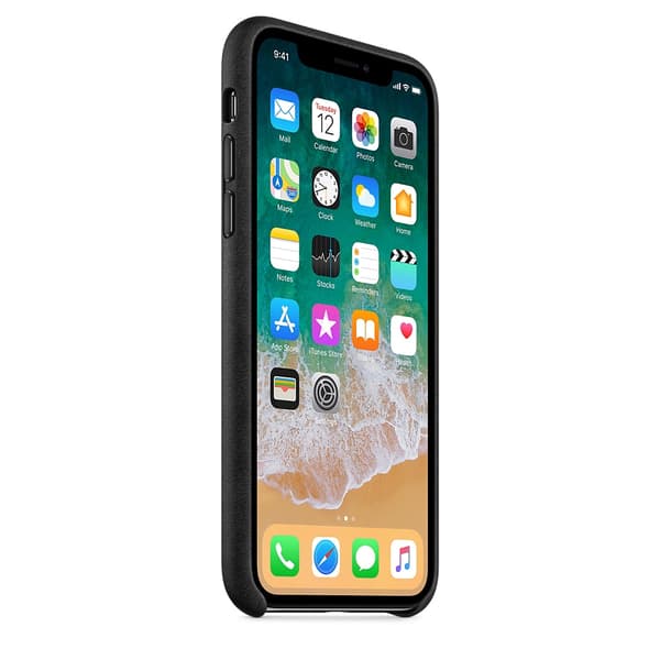 Apple Läderskal till iPhone X Svart