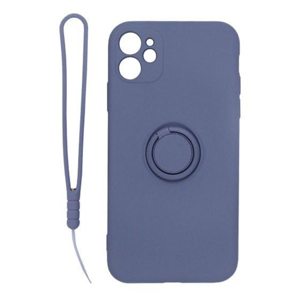iPhone 11 Soft Liquid Silicone Case With Magnetic Ring Holder St