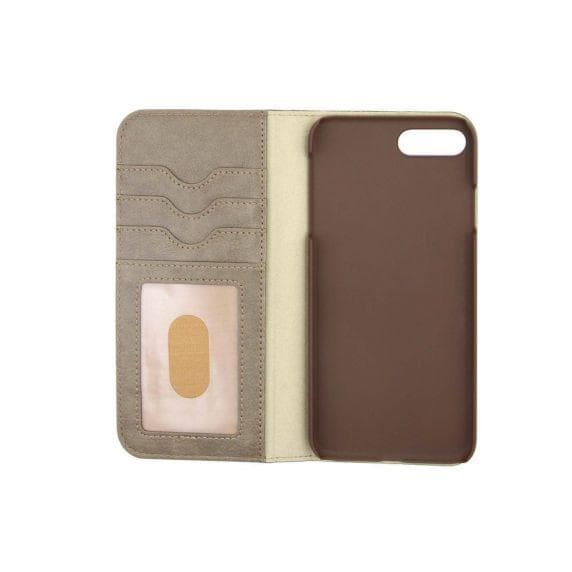 Flip Stand Leather Wallet Card holder Case Grey Brown For iPhone 7/8 Plus