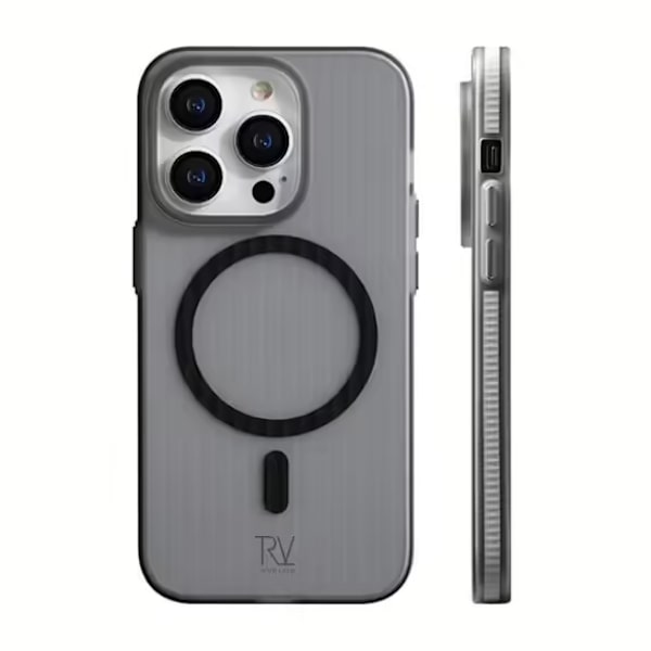 iPhone 15 Pro Max Mobilskal Korrugerad med Magsafe Rvelon - Grå