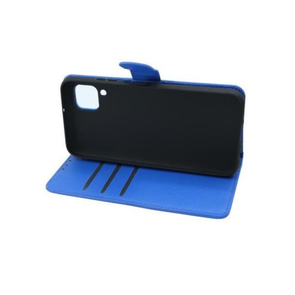 Flip Stand Leather Wallet Case For Huawei P40 Lite Blue