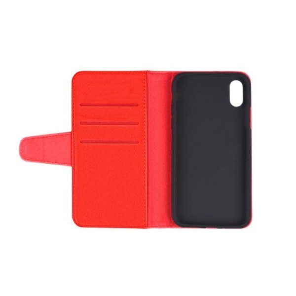 iPhone XS Max Flip Stand PU Leather Extra Card Wallet Case Red