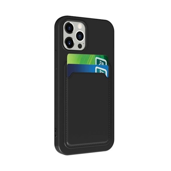 iPhone 13 Pro Silikonskal med Korthållare - Svart