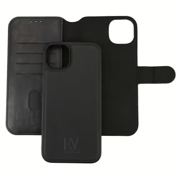 iPhone 15 Plus Plånboksfodral Magnet Rvelon - Svart