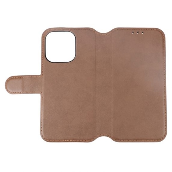 iPhone 15 Pro Plånboksfodral Läder Rvelon - Brun