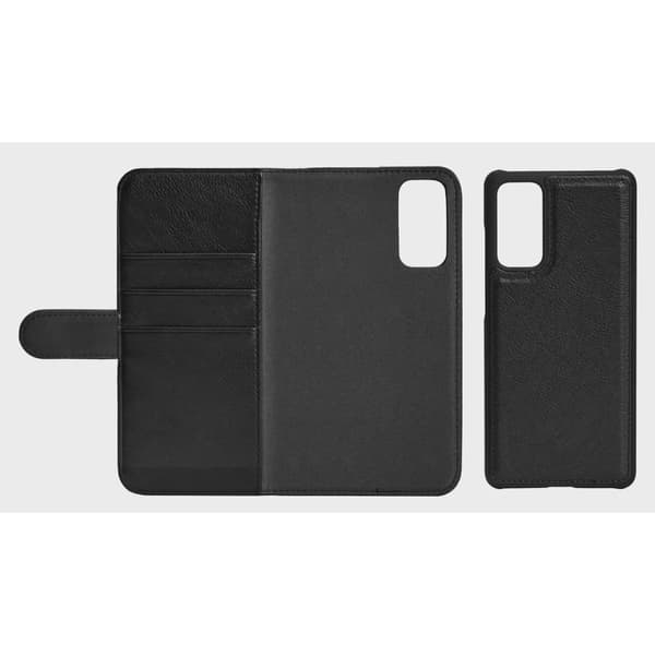 Essentials Samsung S21 FE PU wallet, detach, 3 cards, Black
