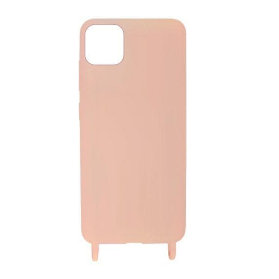 iPhone 11 Pro Max Silikonskal med Rem/Halsband - Rosa