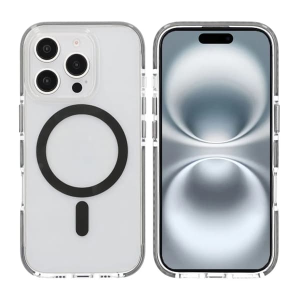 Phone 16 Pro Mobilskal Magnet Dubbelskydd - Grå