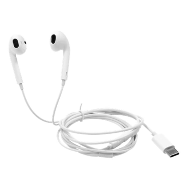 STREETZ Semi-in-ear hörlurar, 3-knapp, USB-C - Vit