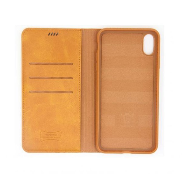Flip Stand Leather Case For iPhone XS Max Brown