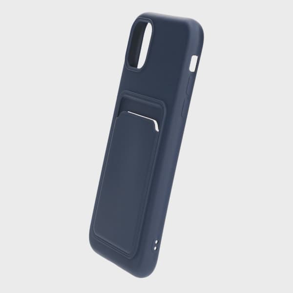 Mobilskal Silikon med Korthållare för iPhone 11 - Blå