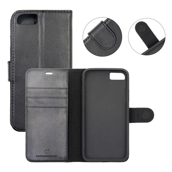 iPhone 6/6S Plånboksfodral Magnet Läder med Stativ - Svart