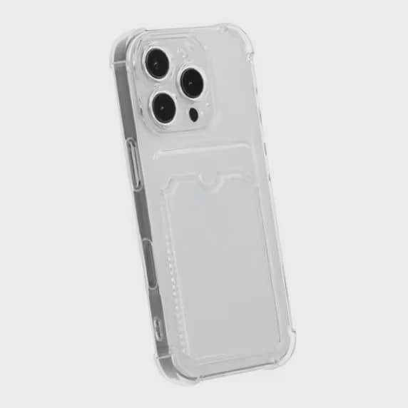 Transparent Mobilskal med Korthållare för iPhone 16 Pro Max