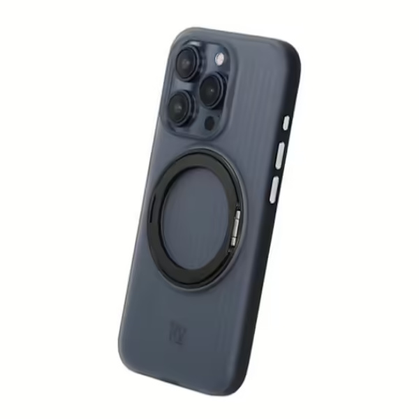 iPhone 15 Pro Rvelon Skal Roterande Magnet Stativ - Svart