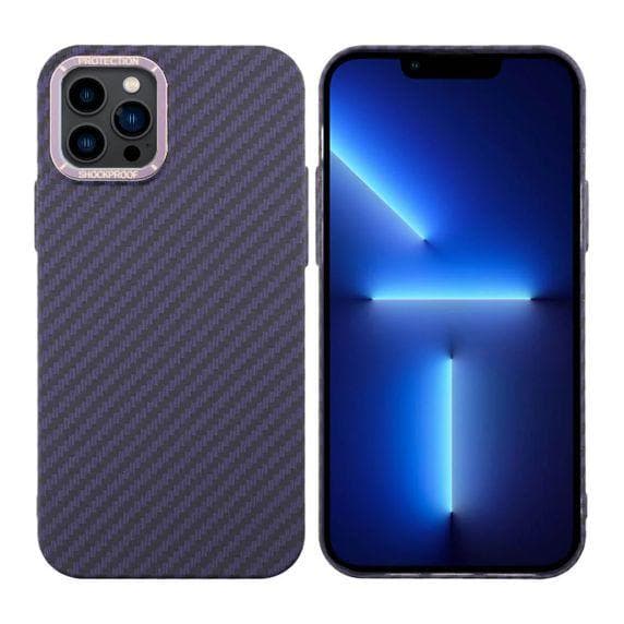 Kolfiber Skal iPhone 12/12 Pro - Lila