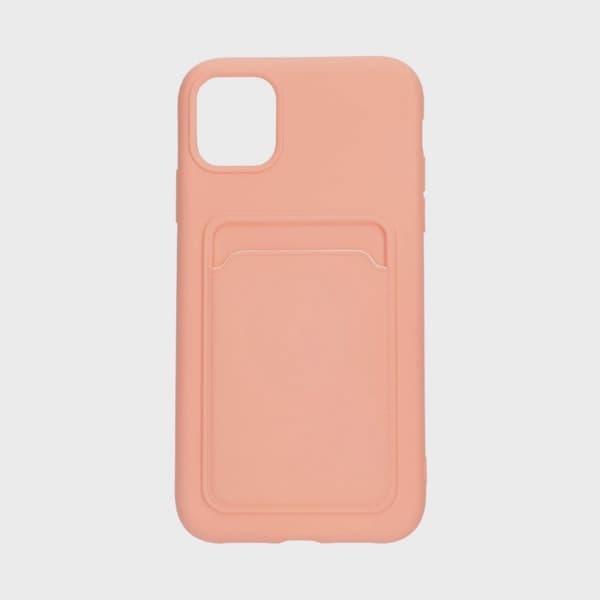 Mobilskal Silikon med Korthållare för iPhone 11 - Rosa