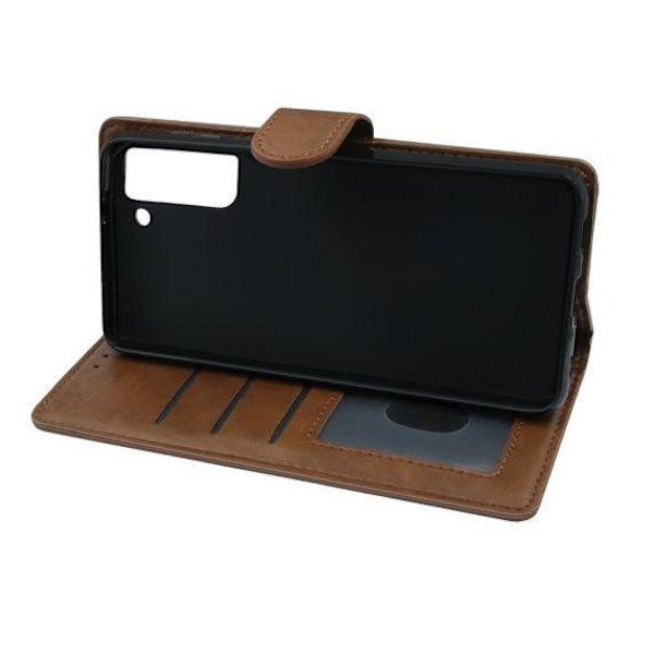 Flip Stand Läderfodral till Samsung Galaxy S21 Plus Brun