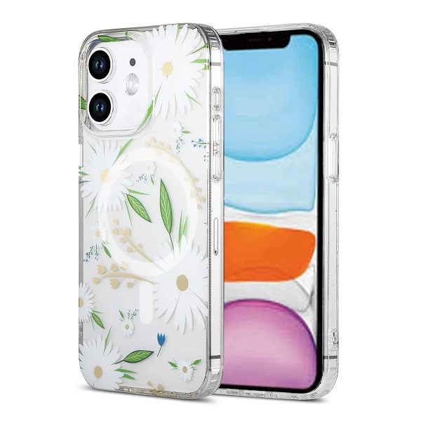 iPhone 11 Mobilskal MagSafe - Blommor Vit