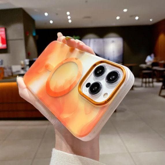 iPhone 13 Pro MagSafe Mobilskal - Orange Abstrakt