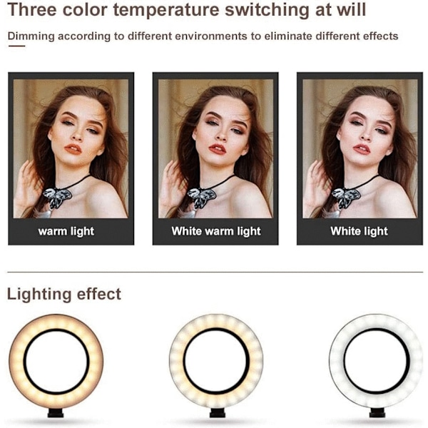Tiktok Camera Light Studio Fill Light Desktop Lamp For YouTube Video, Live Streaming, Portrait Photography Lighting, Makeup
