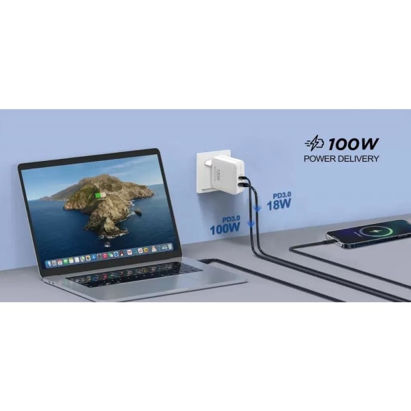 SiGN 100W USB-C & USB-A GaN Väggladdare för Laptop & Smartphone