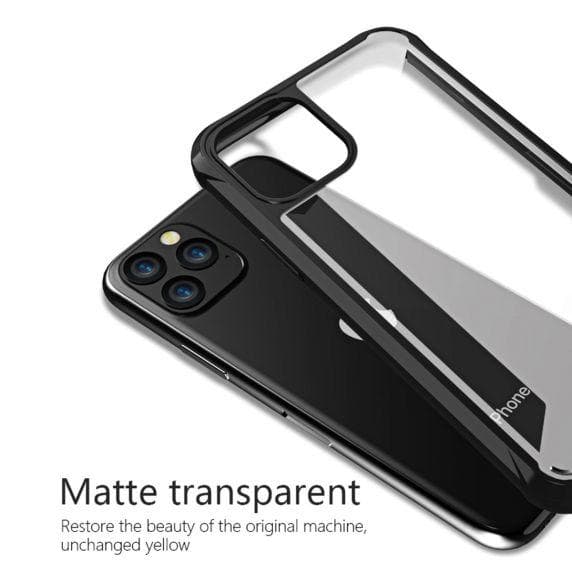 TPU Edge Transparent Frosted Shockproof Case For iPhone 11 Pro Max Black
