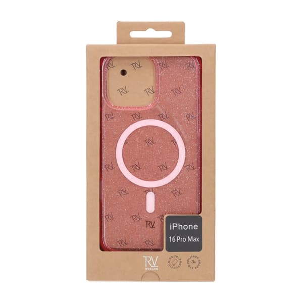 iPhone 16 Pro Max Rvelon Mobilskal TPU med MagSafe - Glitter Rosa