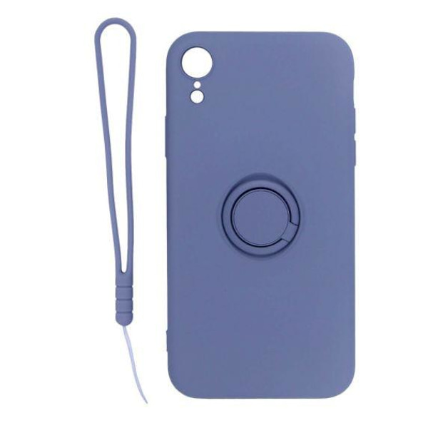 iPhone XR Soft Liquid Silicone Case With Magnetic Ring Holder St