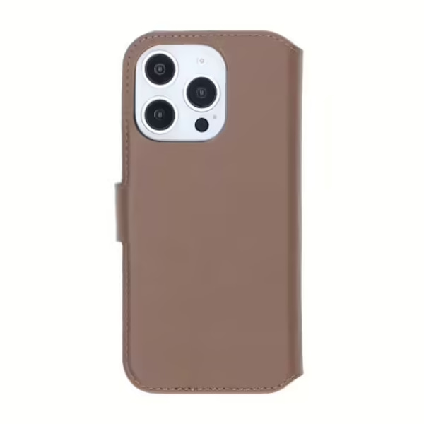 iPhone 16 Pro Plånboksfodral Äkta Läder Rvelon - Brun