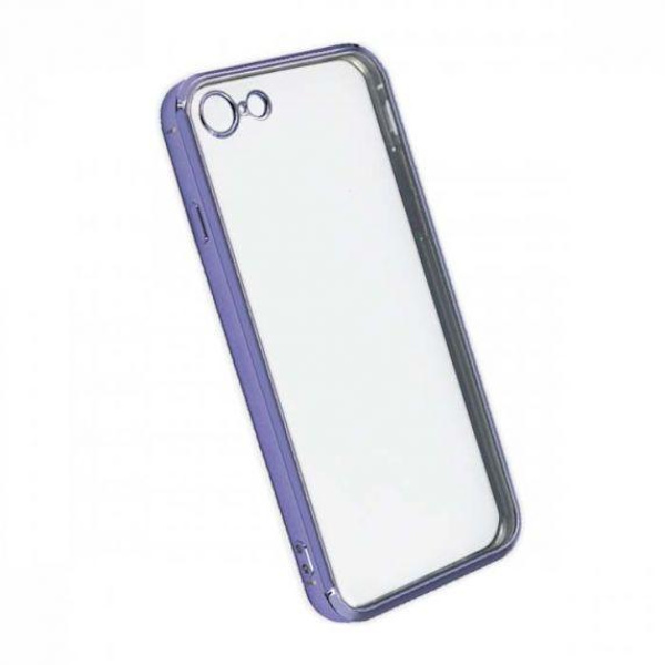 Apple iPhone 7/8 Luxury Classic Square Frame Protection Case Purple With Soft Thin Transparent Camera Protector High Quality