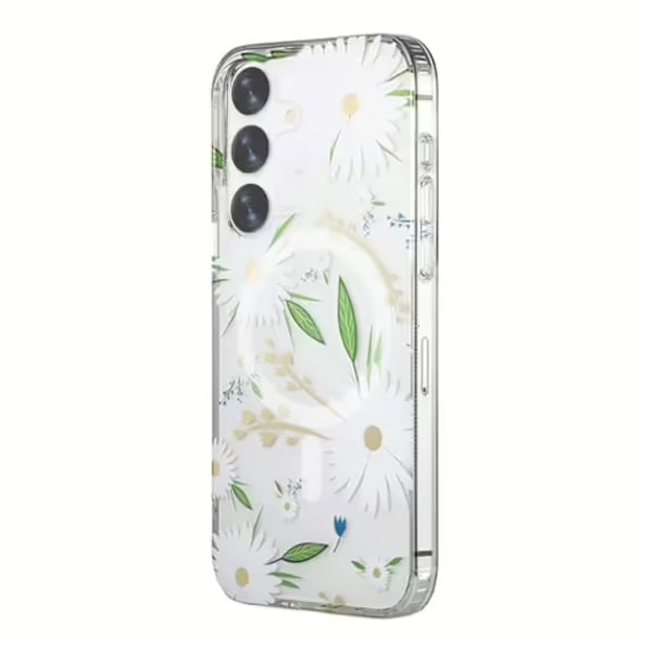 Samsung Galaxy S24 Plus Mobilskal Magnet - Blommor Vit