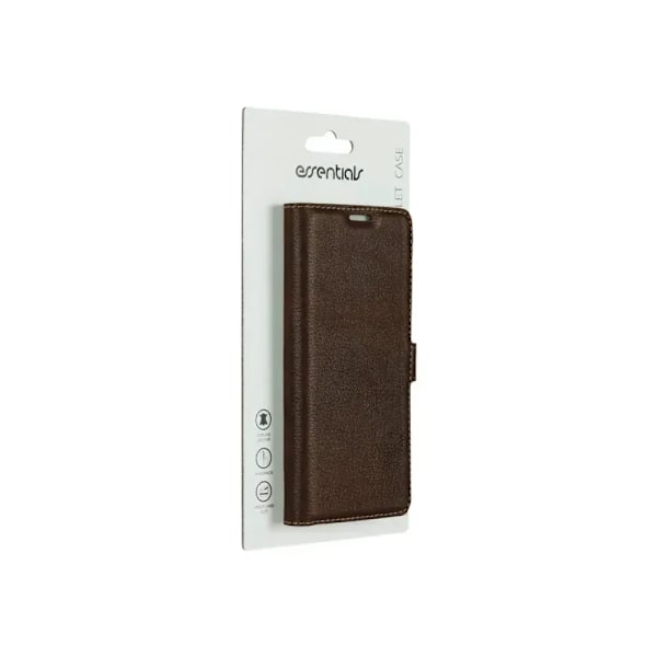 Essentials - Vikbart fodral för mobiltelefon - läder - mörkbrun - för Samsung Galaxy S8
