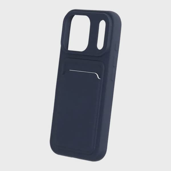 Mobilskal Silikon med Korthållare för iPhone 17 Pro - Blå