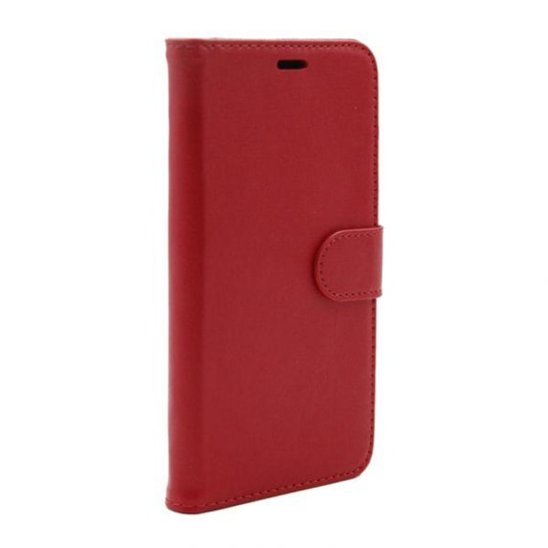 iPhone X/XS Flip Stand Läderplånboksfodral Röd
