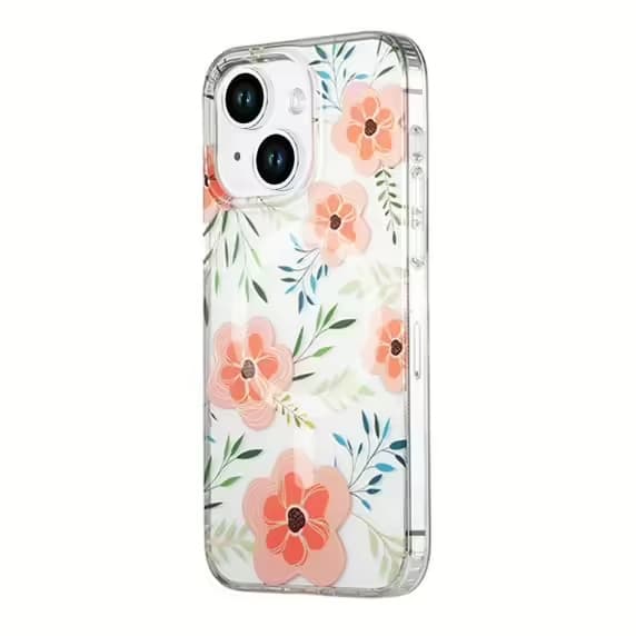 iPhone 14/15 Plus Mobilskal MagSafe - Blommor Rosa