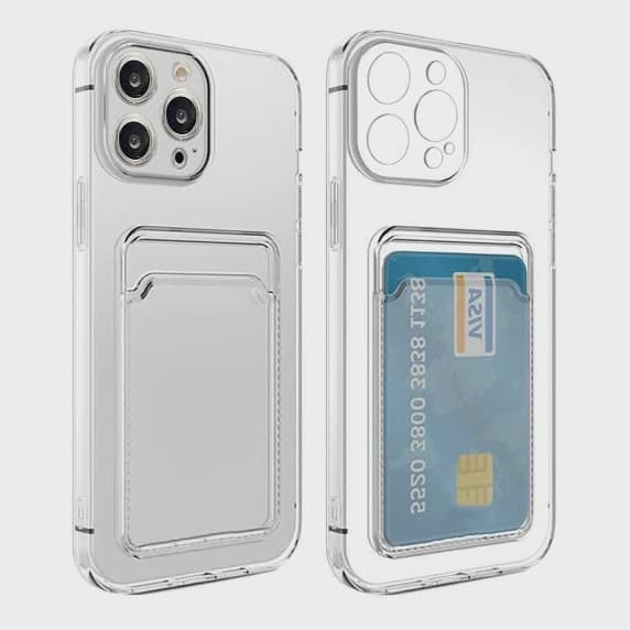 Transparent Mobilskal med Korthållare för iPhone 15 Pro