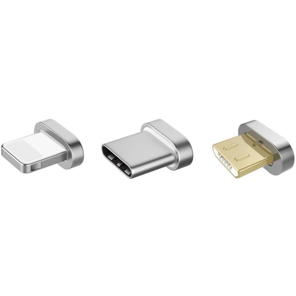 SiGN Magnetkabel 3-i-1 USB-C, Lightning, Micro-USB 2.4A, 1 m - S