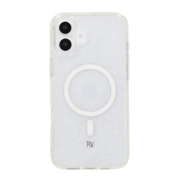 iPhone 16 Plus Rvelon Mobilskal TPU med MagSafe - Glitter Vit