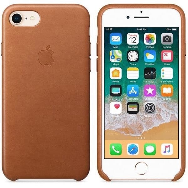 Apple Original iPhone 8 Skal leather case- brun