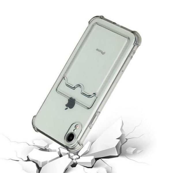iPhone XR Stöttåligt Skal med Korthållare - Grå